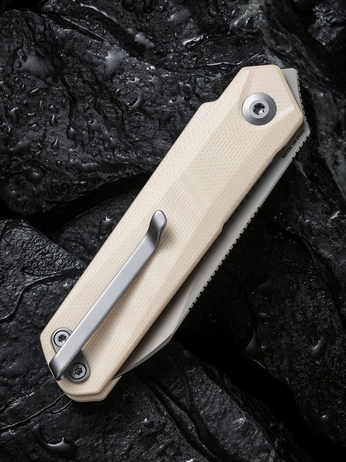 Civivi Ki-V Plus 2.52" Nitro-V Ivory G10 Linerlock Folding Knife by Ostap Hel C20005B-2