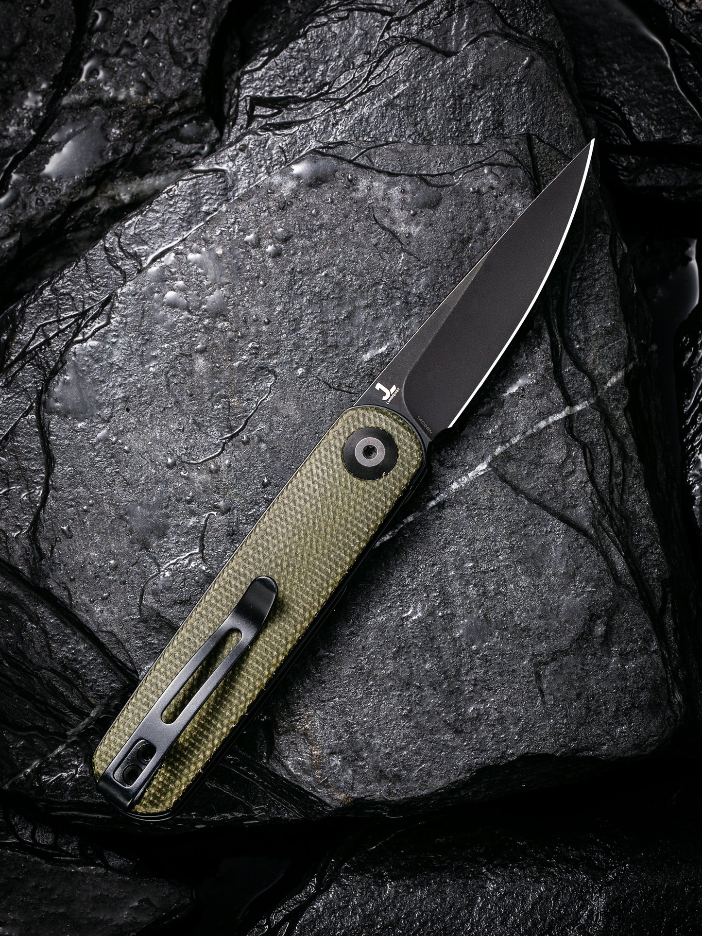 Civivi Lumi 2.56" Sandvik 14C28N Green Micarta Folding Knife by Justin Lundquist C20024-1