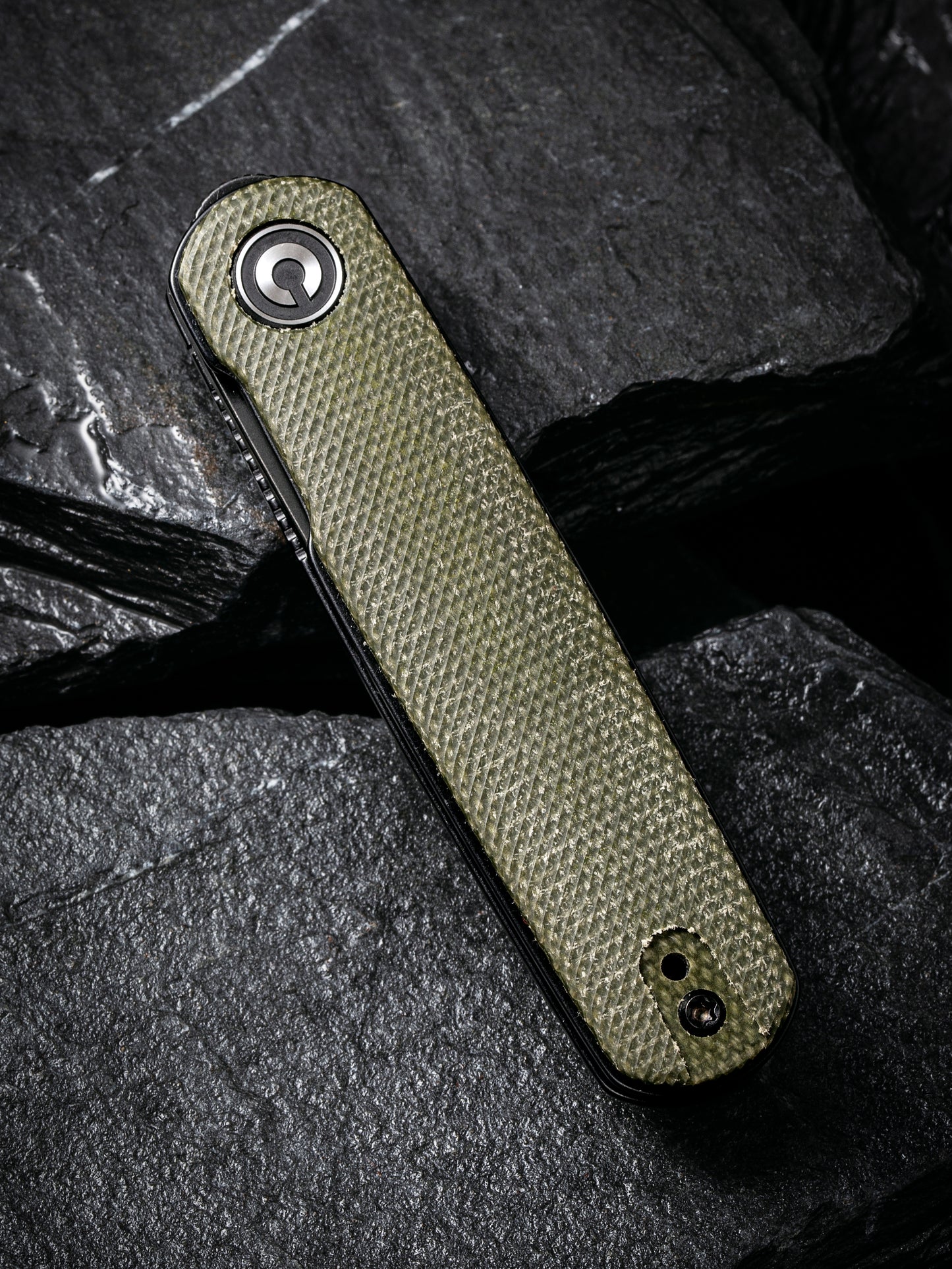 Civivi Lumi 2.56" Sandvik 14C28N Green Micarta Folding Knife by Justin Lundquist C20024-1