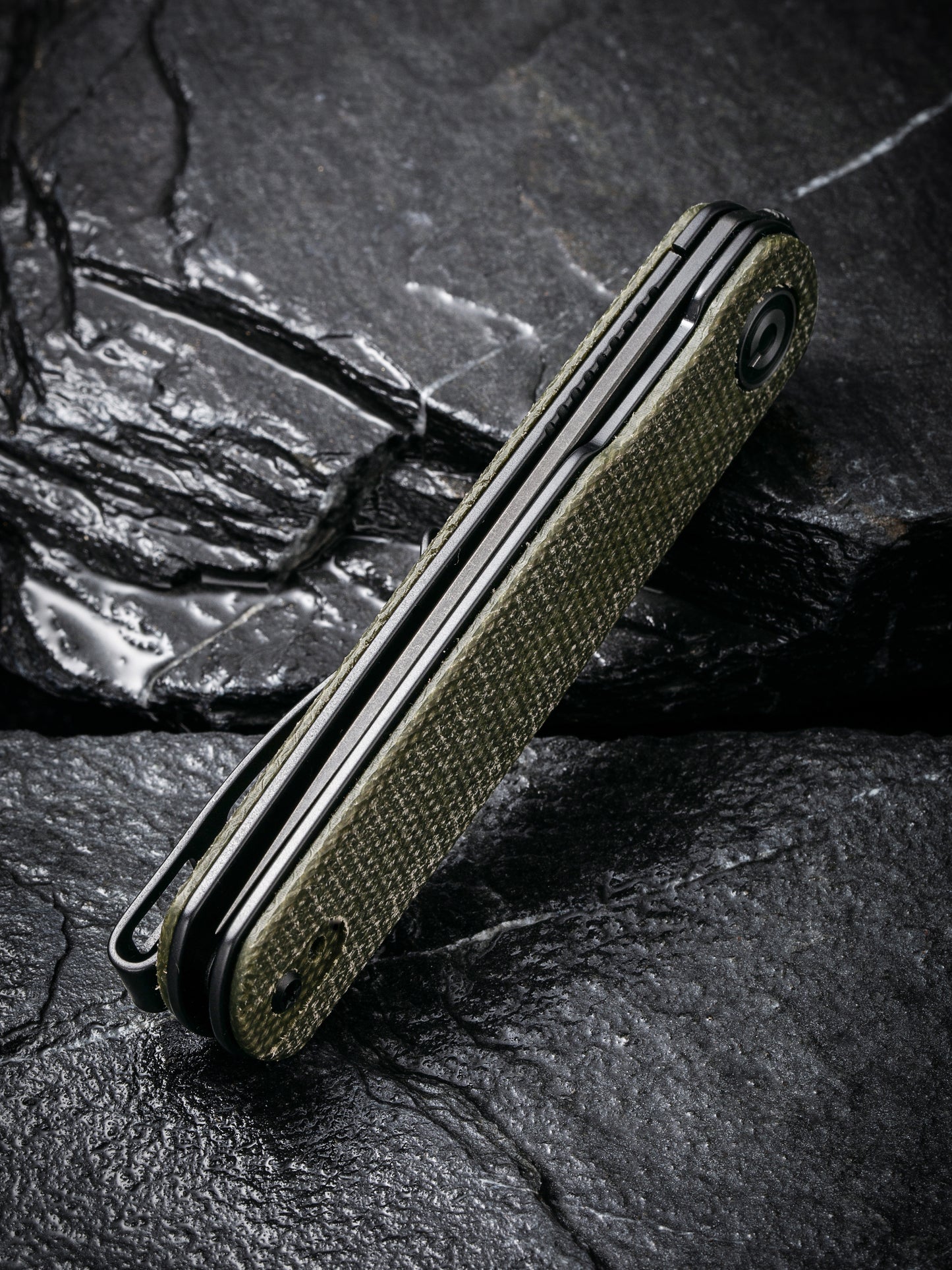 Civivi Lumi 2.56" Sandvik 14C28N Green Micarta Folding Knife by Justin Lundquist C20024-1