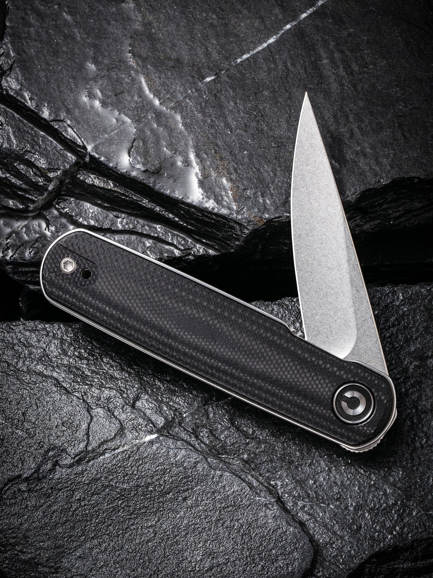 Civivi Lumi 2.56" Sandvik 14C28N Black G10 Folding Knife by Justin Lundquist C20024-3