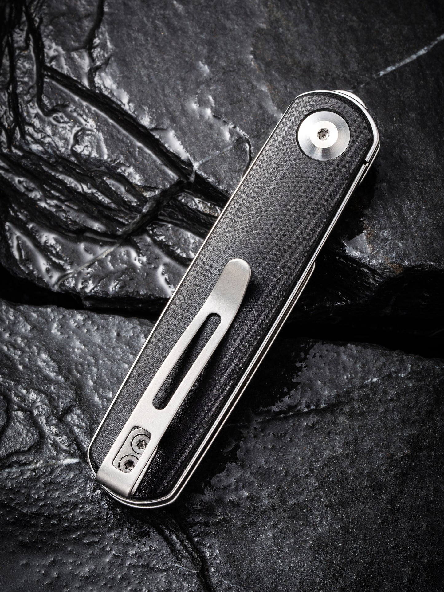 Civivi Lumi 2.56" Sandvik 14C28N Black G10 Folding Knife by Justin Lundquist C20024-3