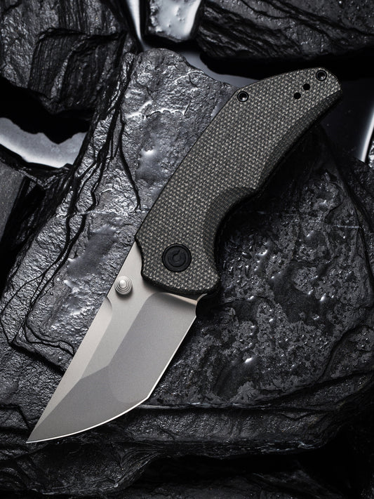 Civivi Thug 2 2.69" Nitro-V Dark Green Micarta Folding Knife by Matthew Christensen C20028C-3