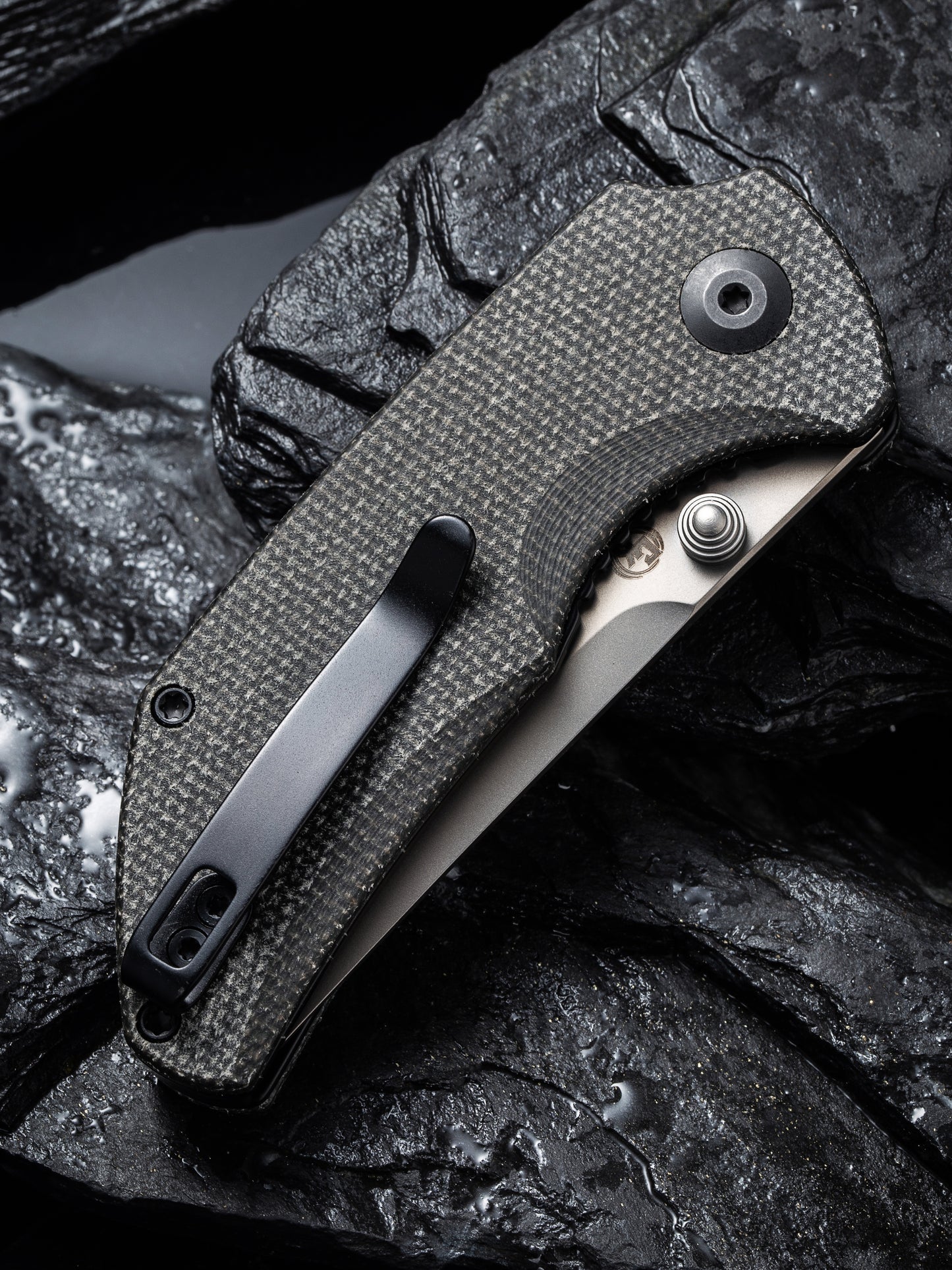 Civivi Thug 2 2.69" Nitro-V Dark Green Micarta Folding Knife by Matthew Christensen C20028C-3