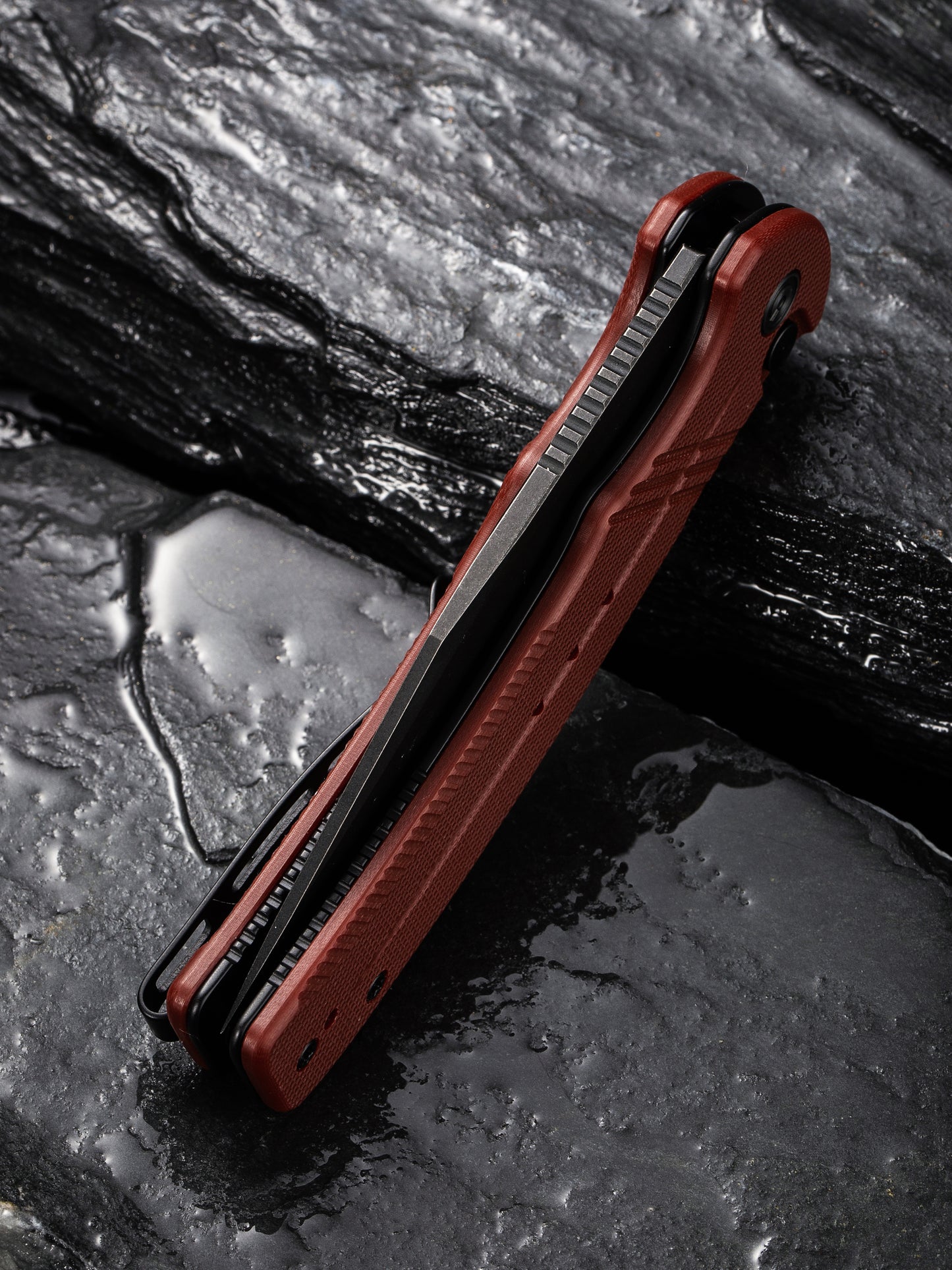 Civivi Cogent 3.47" Sandvik 14C28N Serrated Burgundy G10 Folding Knife C20038E-2