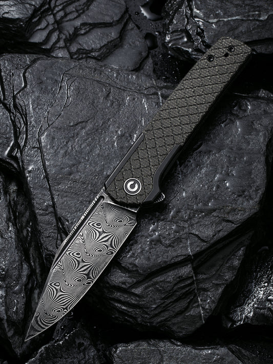 Civivi Cachet 3.48" Black Micarta Dark Green Canvas Micarta Folding Knife C20041B-DS1