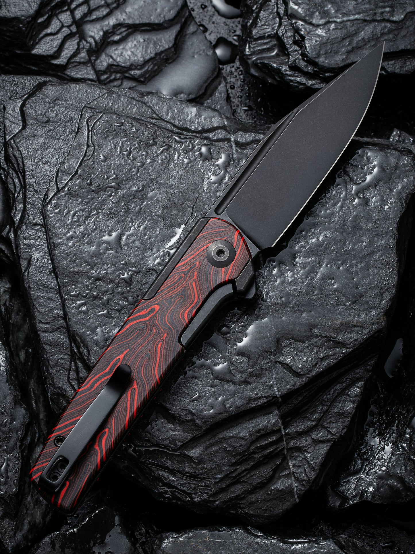 Civivi Cachet 3.48" Sandvik 14C28N Black/Red G10 Folding Knife C20041C-1