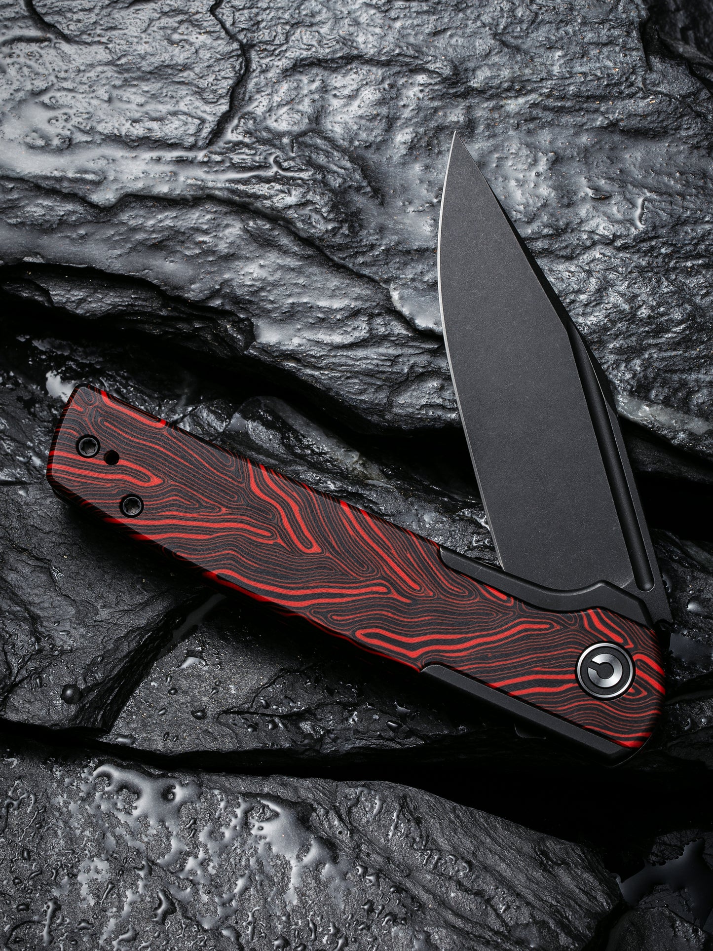 Civivi Cachet 3.48" Sandvik 14C28N Black/Red G10 Folding Knife C20041C-1