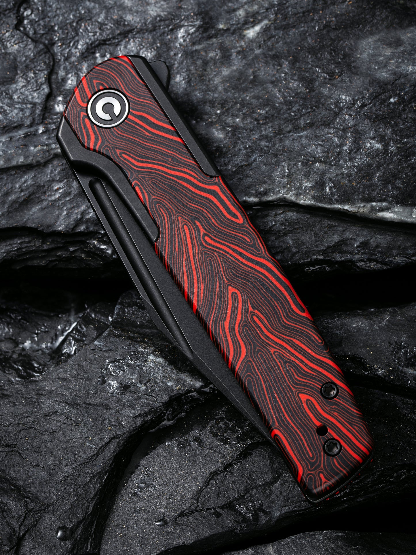 Civivi Cachet 3.48" Sandvik 14C28N Black/Red G10 Folding Knife C20041C-1