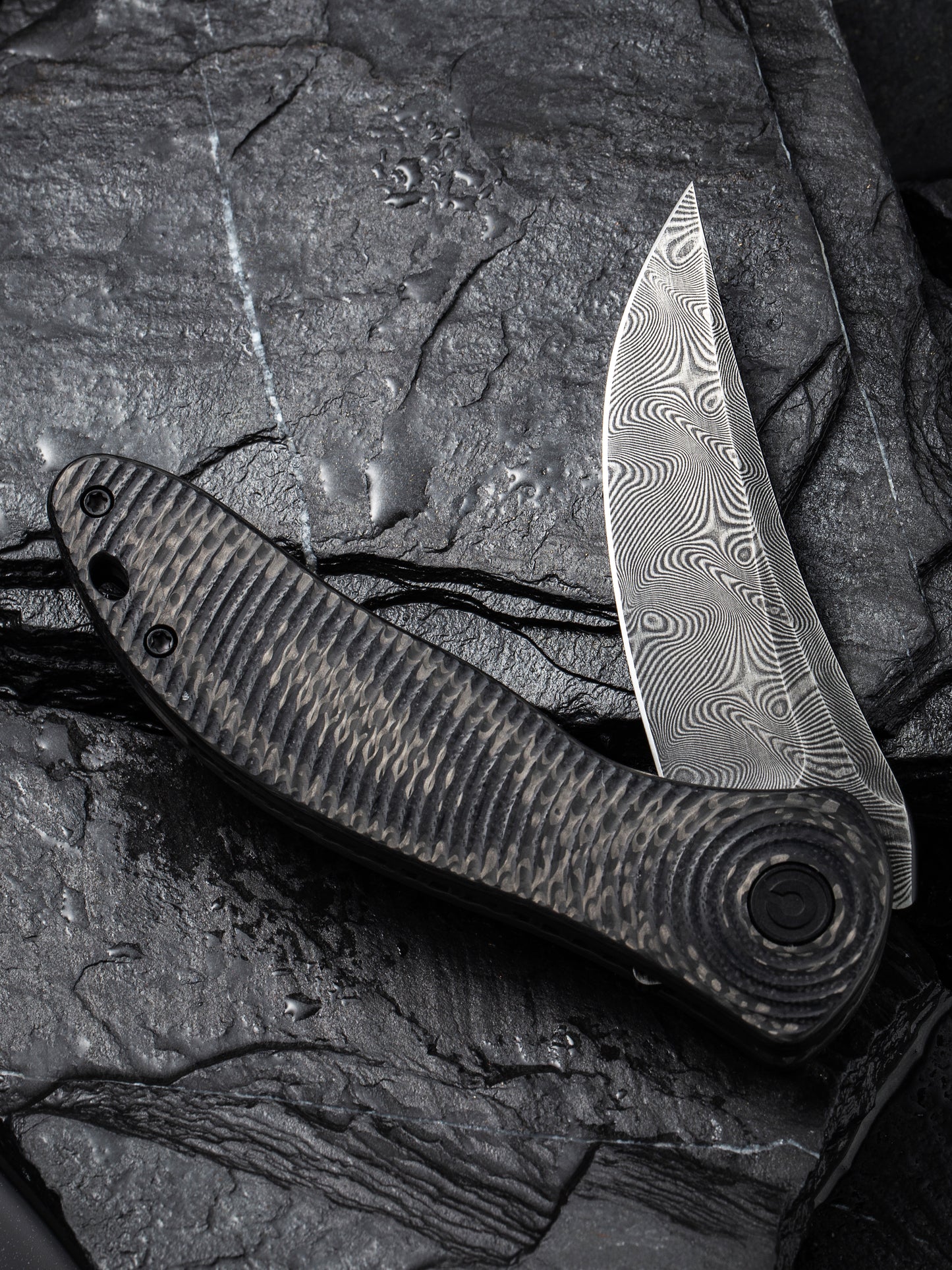 Civivi Synergy 3 3.24" Damascus G10 Twill Carbon Fiber Folding Knife by Jim O'Young C20075A-DS1