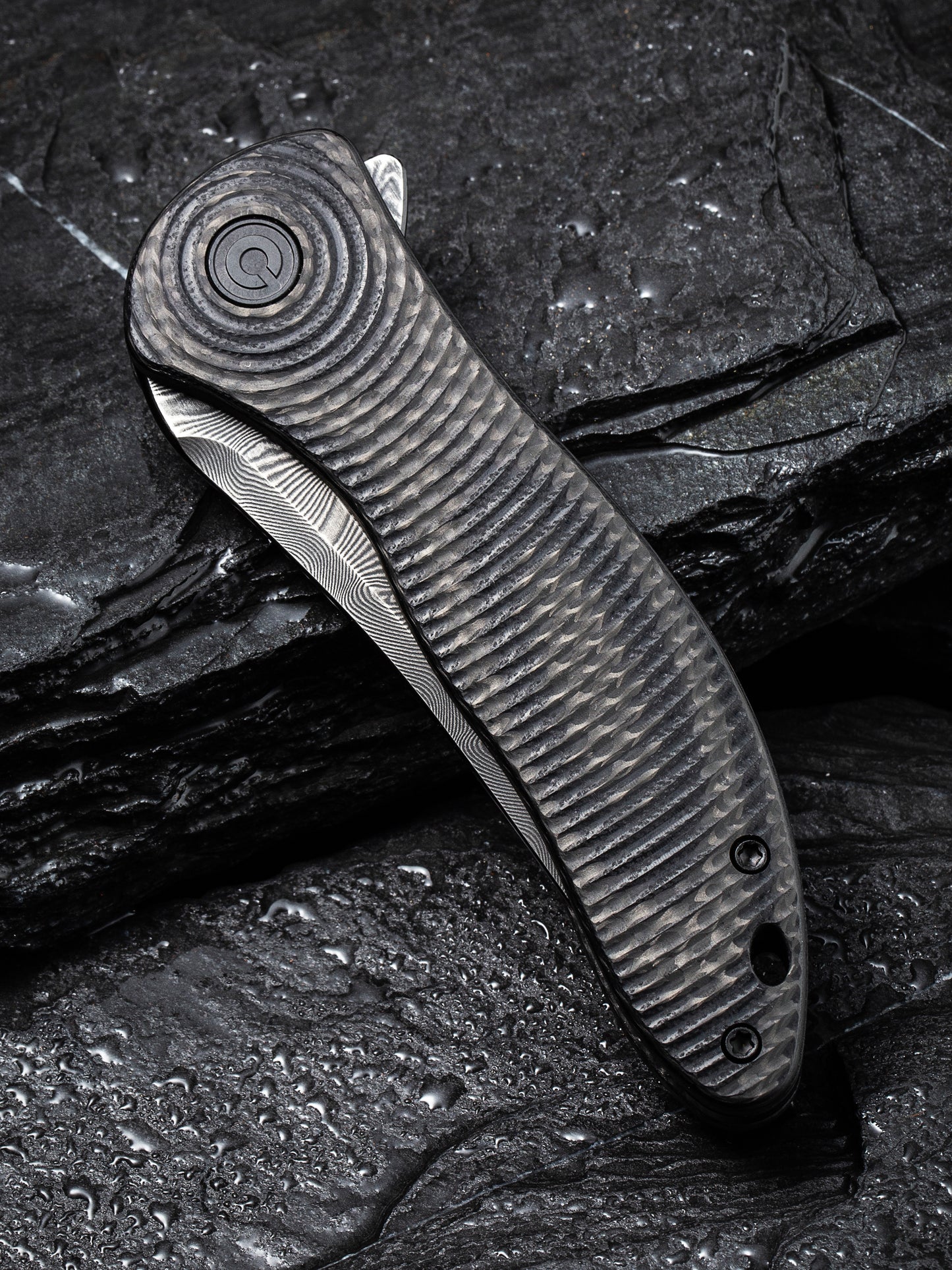 Civivi Synergy 3 3.24" Damascus G10 Twill Carbon Fiber Folding Knife by Jim O'Young C20075A-DS1