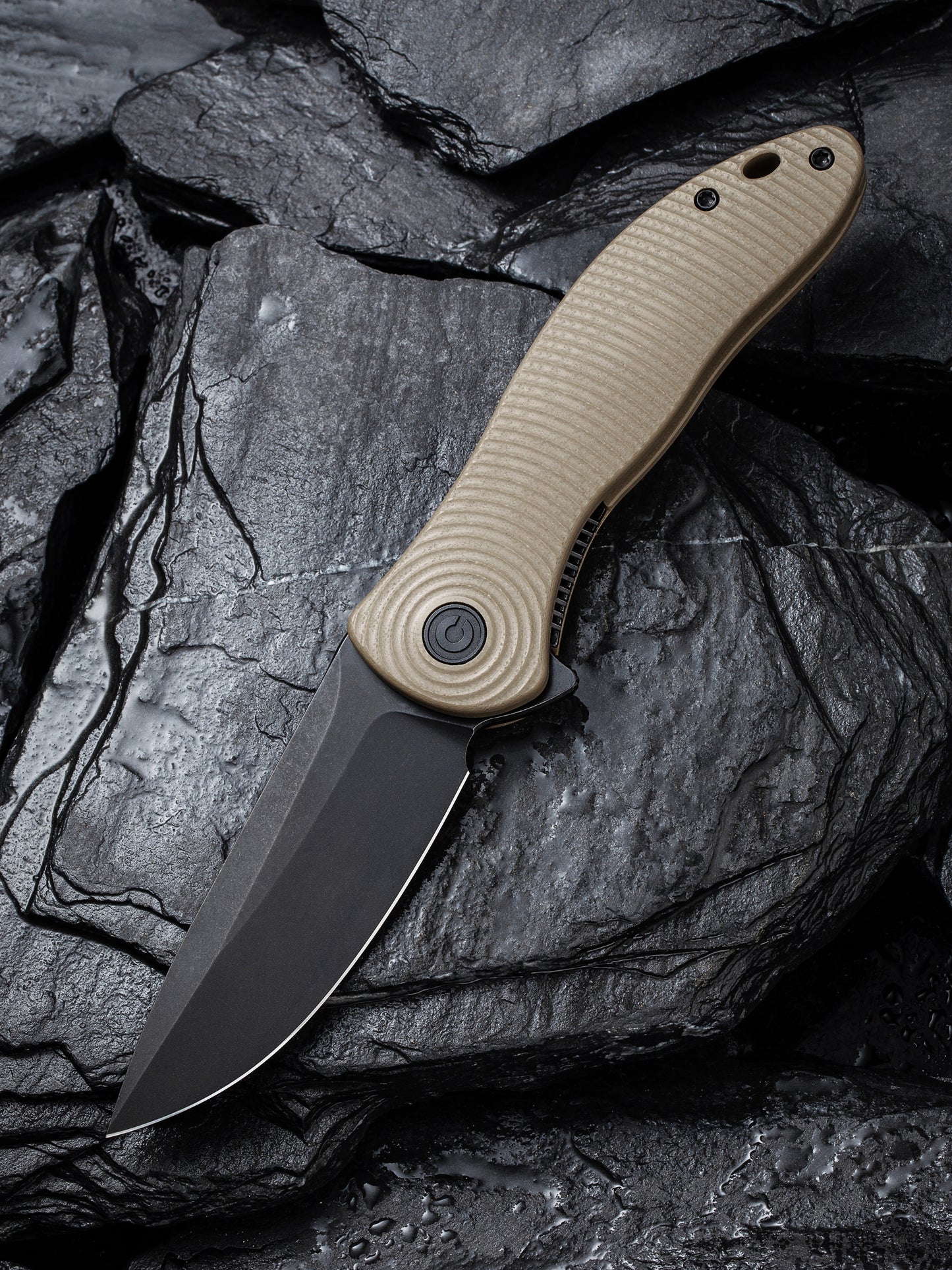 Civivi Synergy 3 3.24" Nitro-V Black Stonewashed Tan G10 Folding Knife by Jim O'Young C20075D-2