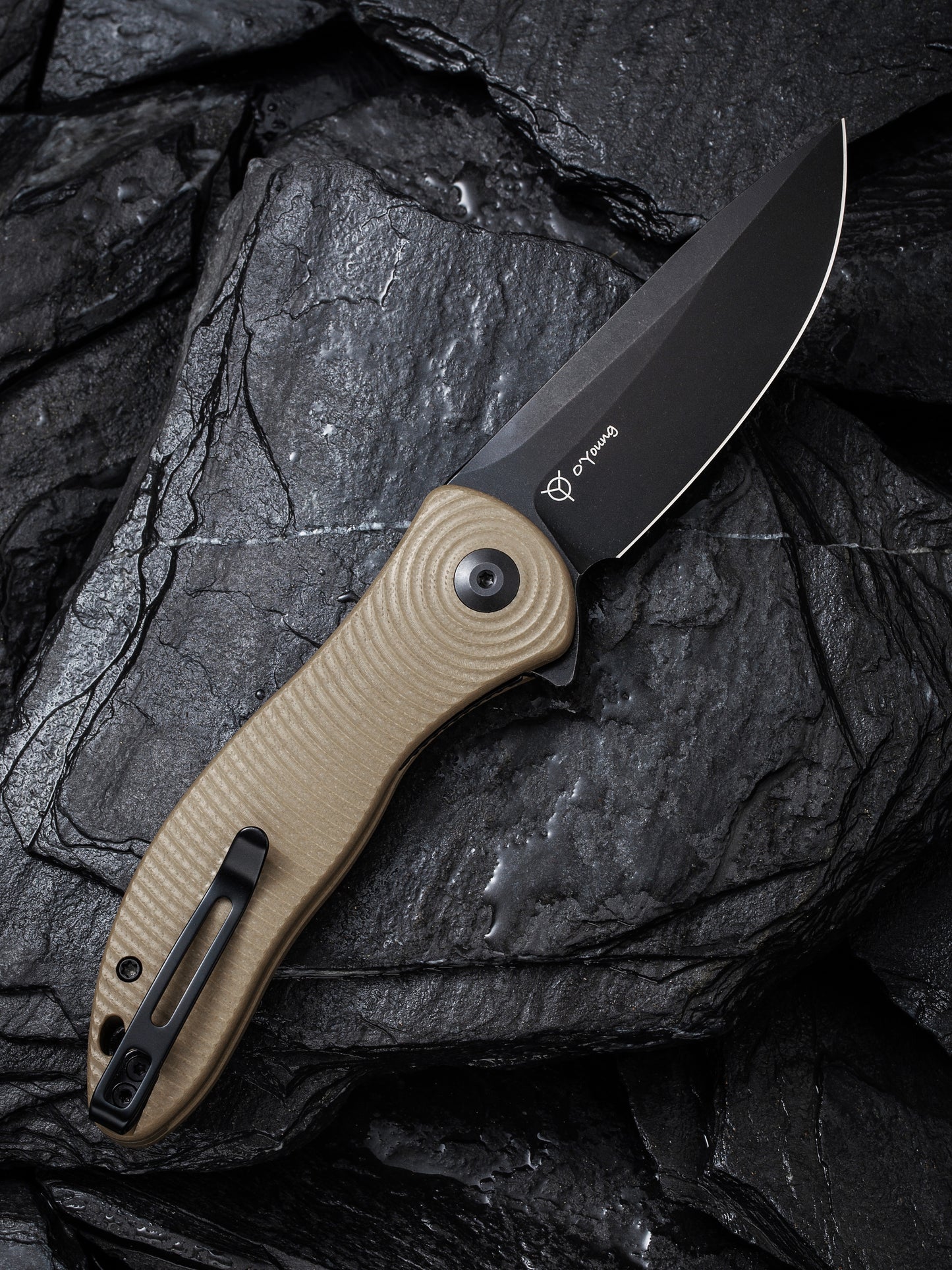 Civivi Synergy 3 3.24" Nitro-V Black Stonewashed Tan G10 Folding Knife by Jim O'Young C20075D-2