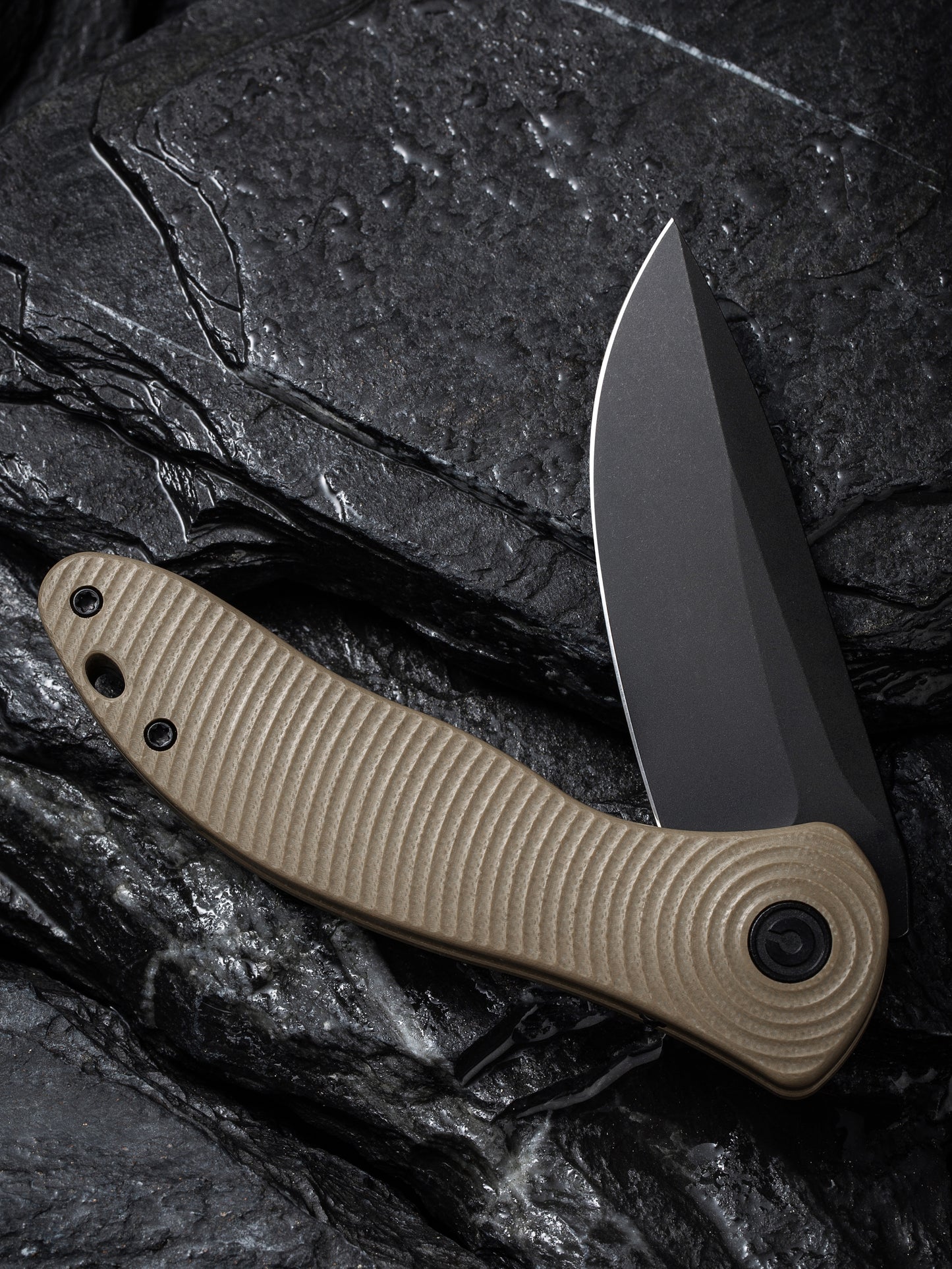 Civivi Synergy 3 3.24" Nitro-V Black Stonewashed Tan G10 Folding Knife by Jim O'Young C20075D-2
