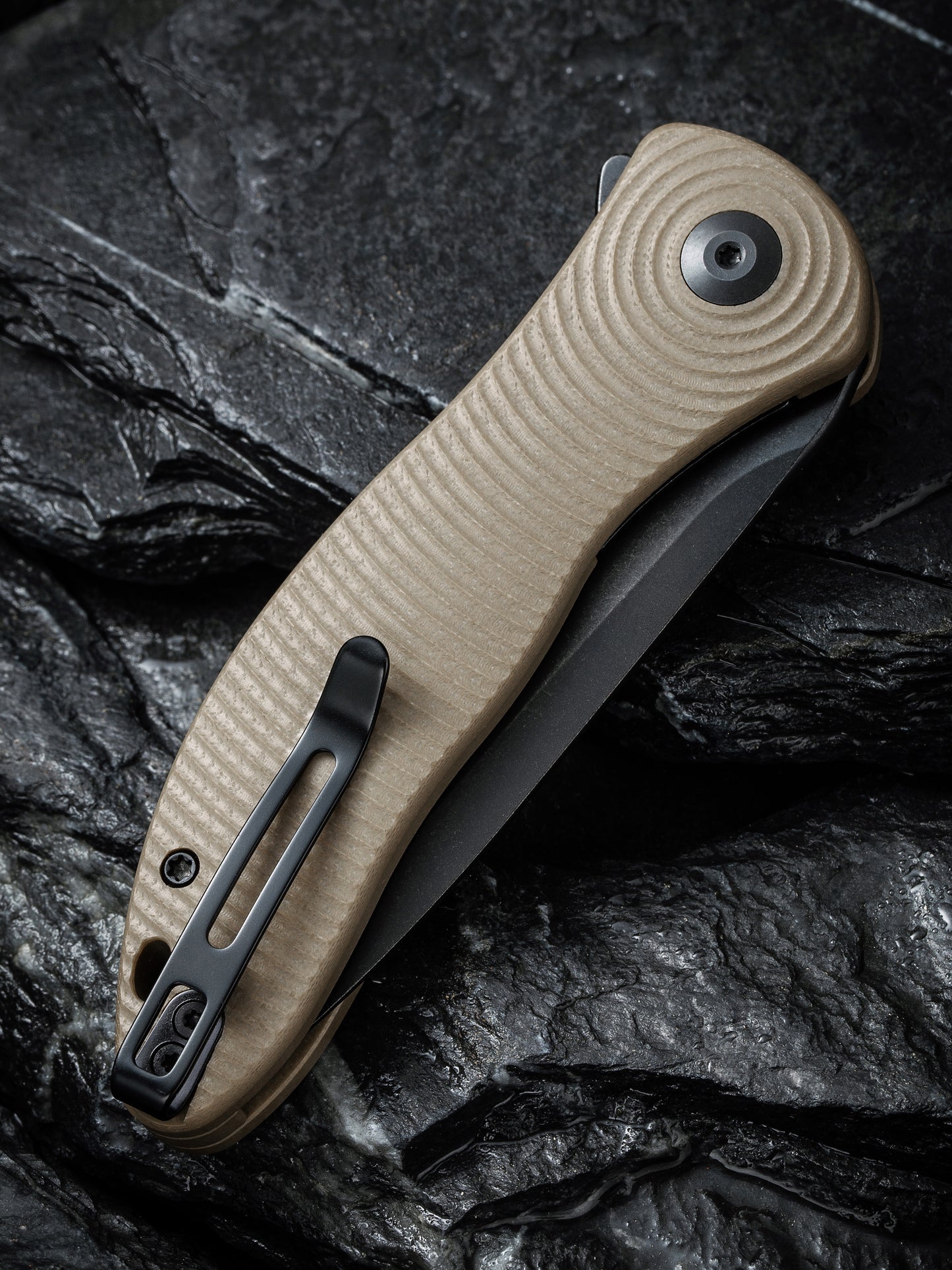 Civivi Synergy 3 3.24" Nitro-V Black Stonewashed Tan G10 Folding Knife by Jim O'Young C20075D-2