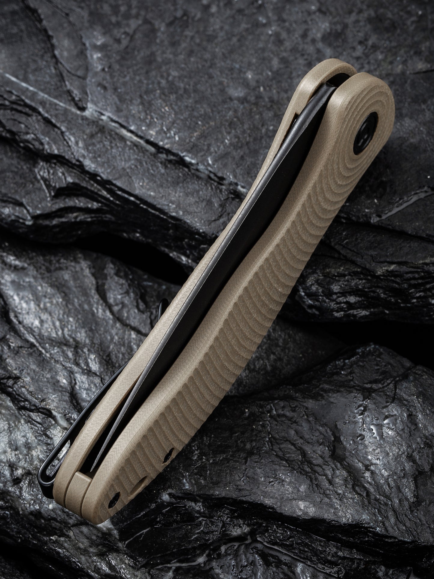 Civivi Synergy 3 3.24" Nitro-V Black Stonewashed Tan G10 Folding Knife by Jim O'Young C20075D-2