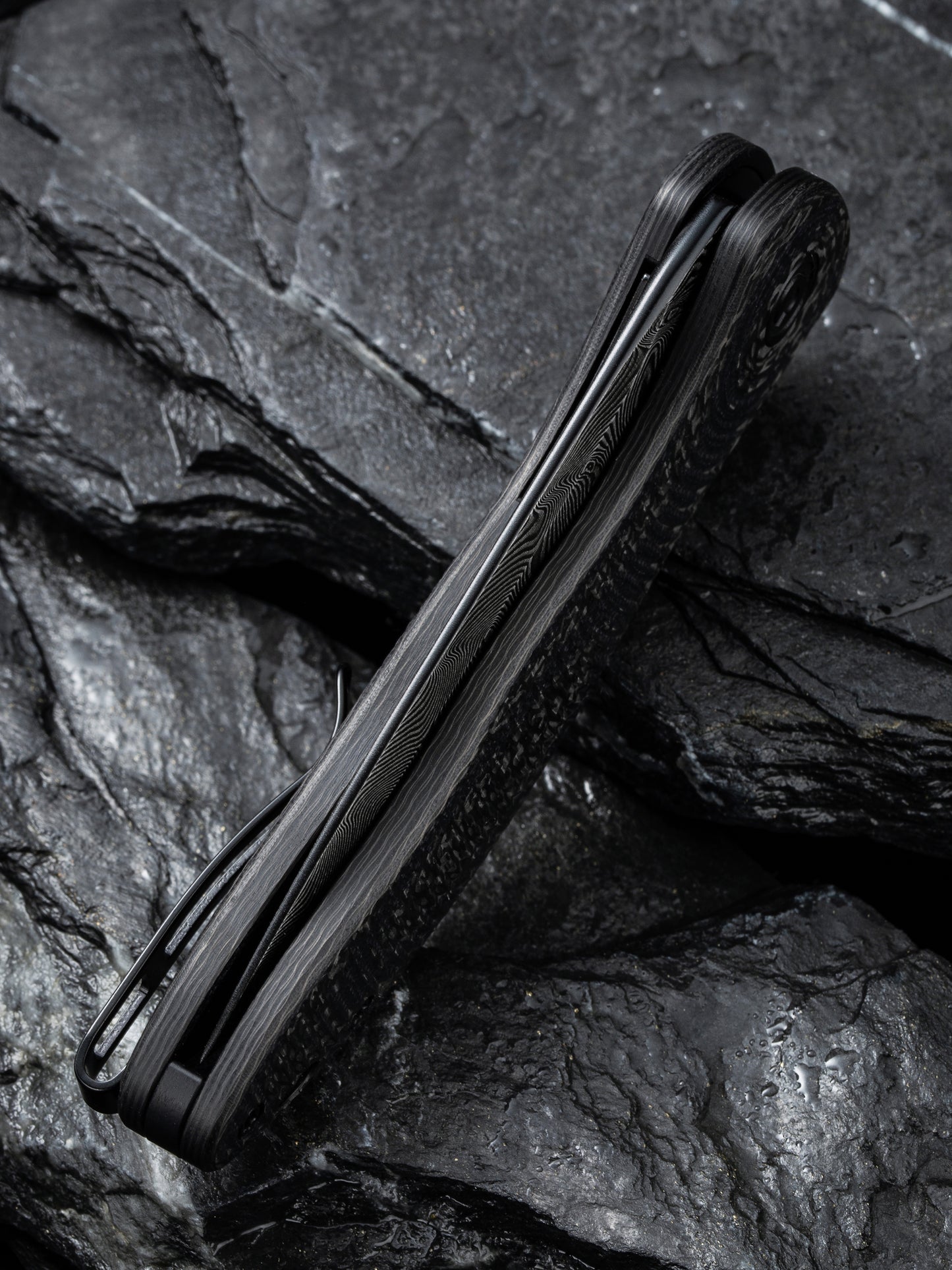 Civivi Synergy 3 3.24" Damascus G10 Twill Carbon Fiber Folding Knife by Jim O'Young C20075D-DS1