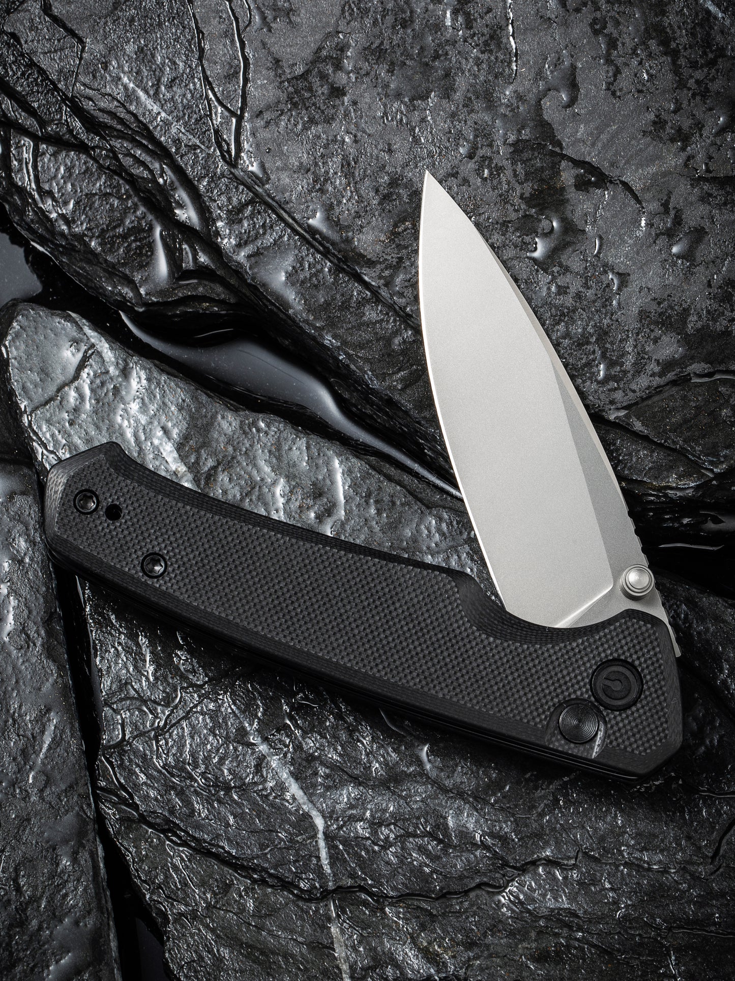 Civivi Altus 2.97" Nitro-V Black G10 Button Lock Folding Knife C20076-1