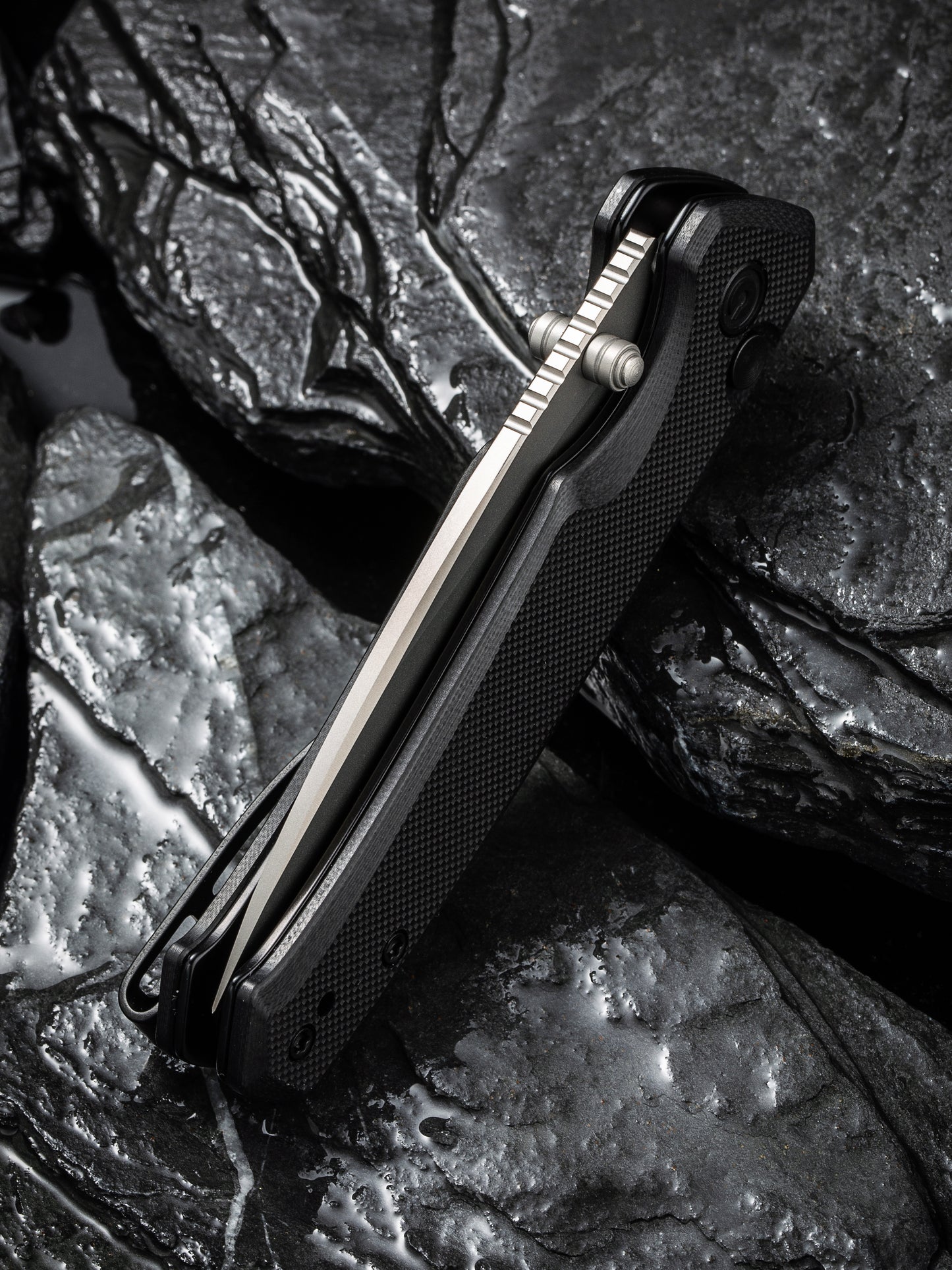 Civivi Altus 2.97" Nitro-V Black G10 Button Lock Folding Knife C20076-1