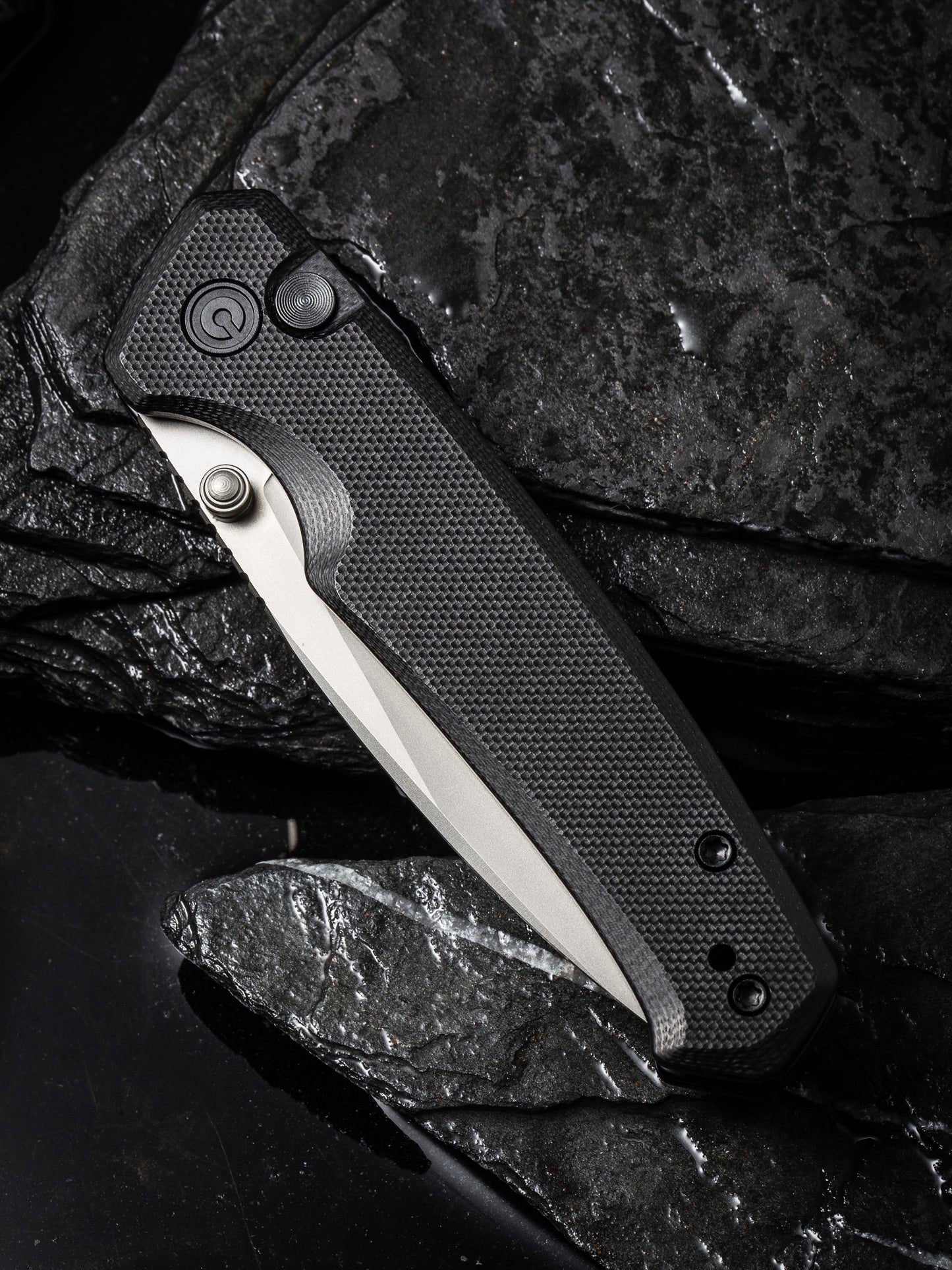 Civivi Altus 2.97" Nitro-V Black G10 Button Lock Folding Knife C20076-1