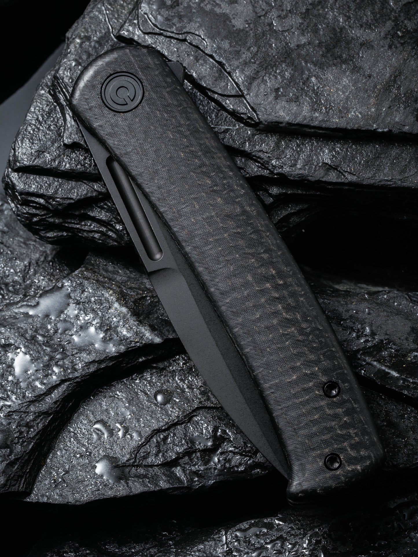 Civivi Cetos 3.48" Black Stonewashed 14C28N Black Micarta Coarse Folding Knife C21025B-2