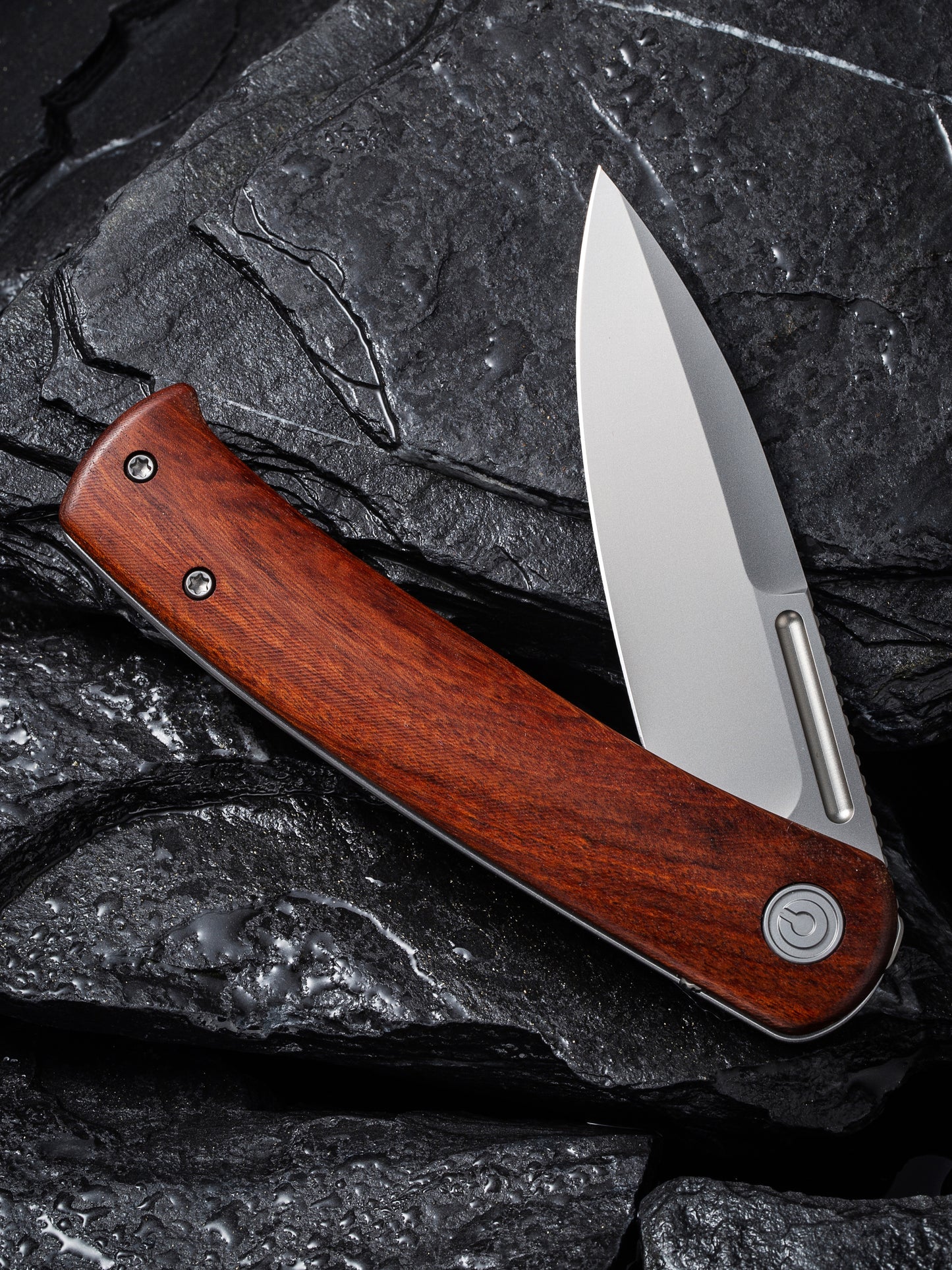 Civivi Cetos 3.48" 14C28N Guibourtia Wood Folding Knife C21025B-4