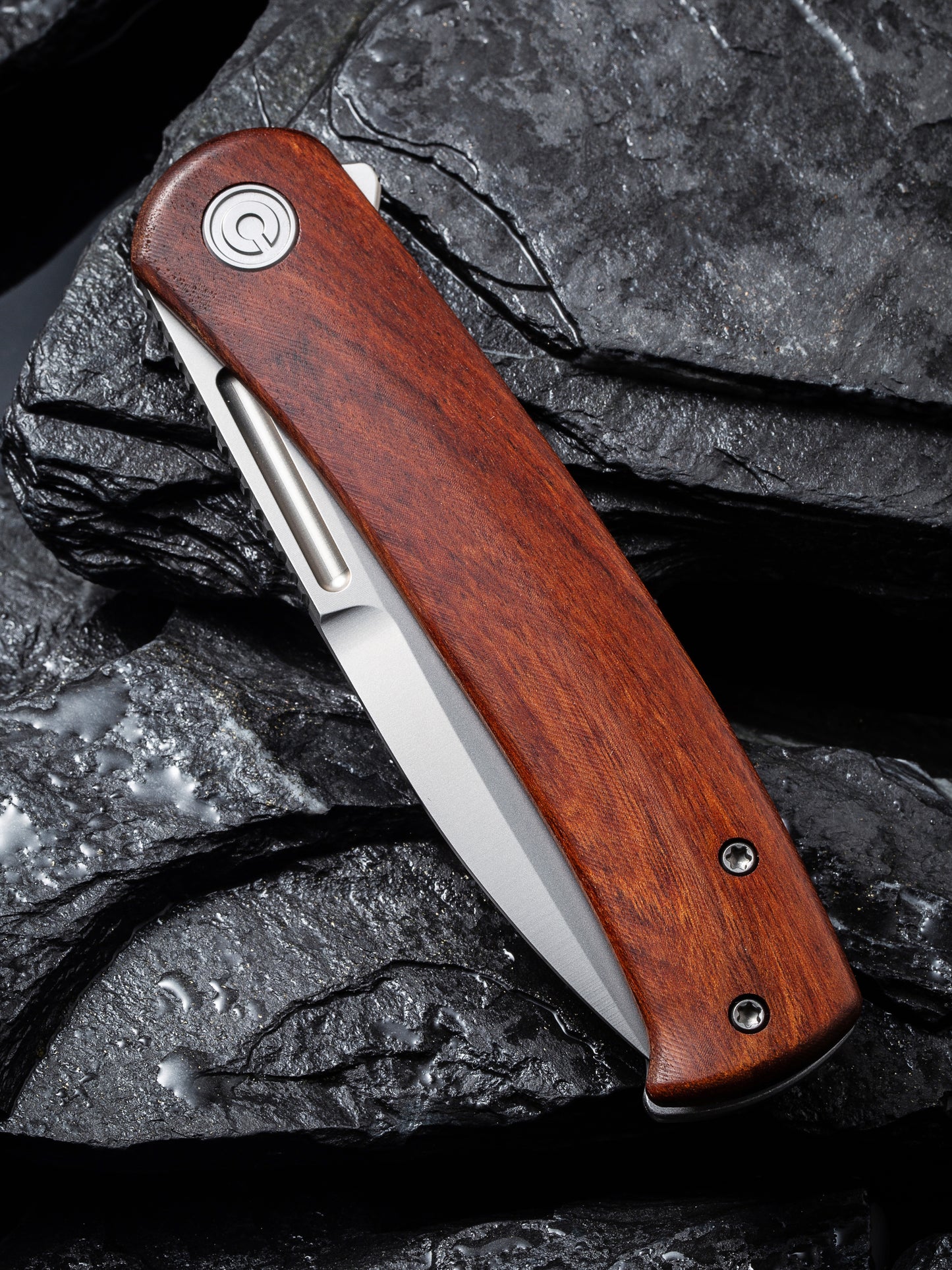 Civivi Cetos 3.48" 14C28N Guibourtia Wood Folding Knife C21025B-4