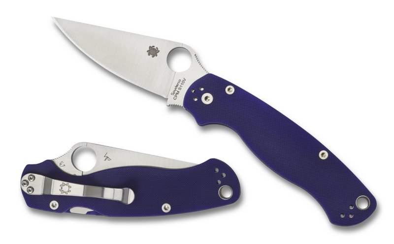 Spyderco ParaMilitary 2 Dark Blue 3.42" CPM S110V G-10 Folding Knife C81GPDBL2