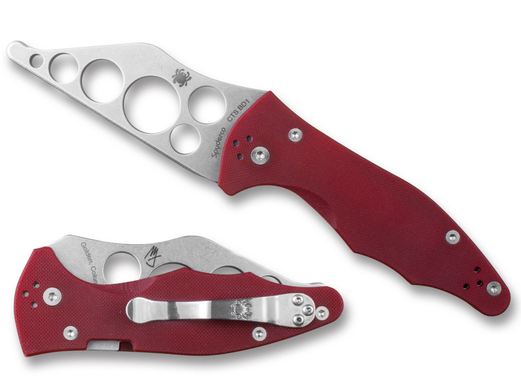 Spyderco Yojimbo 2 Red G-10 Folding TRAINER Knife C85TR2