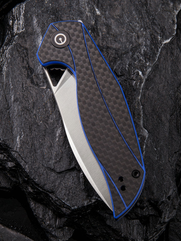 Civivi Elijah Isham Anthropos 3.25" D2 Blue G10 Carbon Fiber Folding Knife C903B
