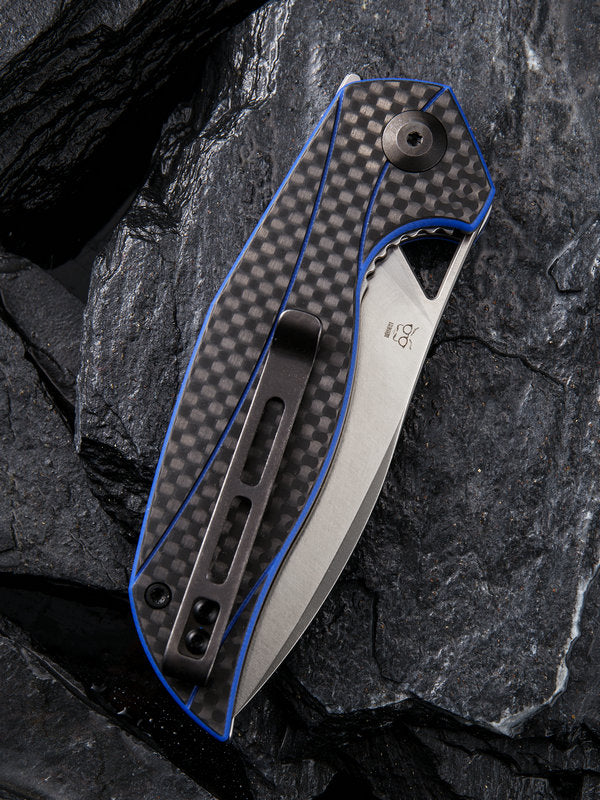 Civivi Elijah Isham Anthropos 3.25" D2 Blue G10 Carbon Fiber Folding Knife C903B