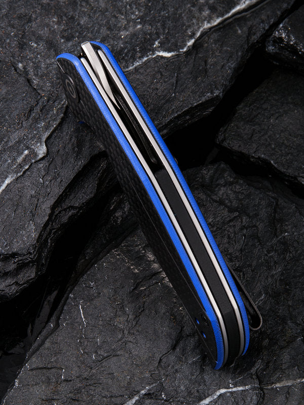 Civivi Elijah Isham Anthropos 3.25" D2 Blue G10 Carbon Fiber Folding Knife C903B