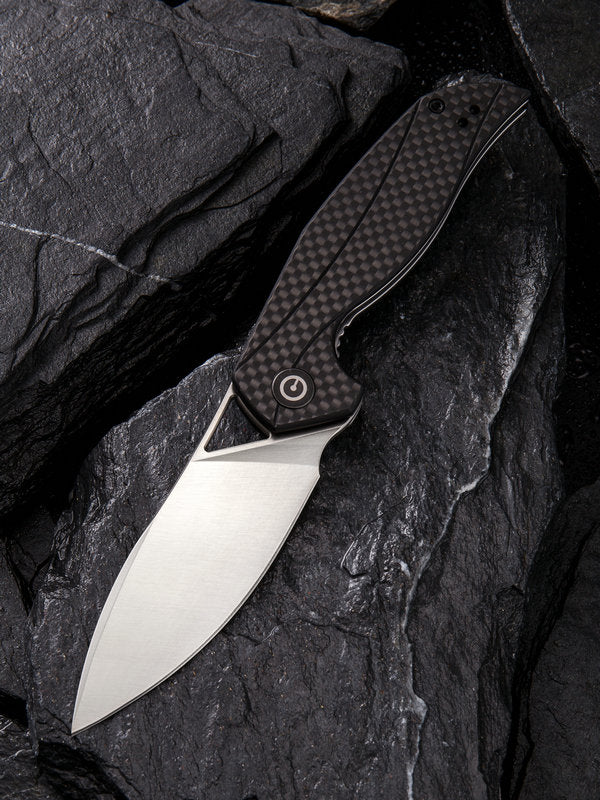 Civivi Elijah Isham Anthropos 3.25" D2 Black G10 Carbon Fiber Folding Knife C903C