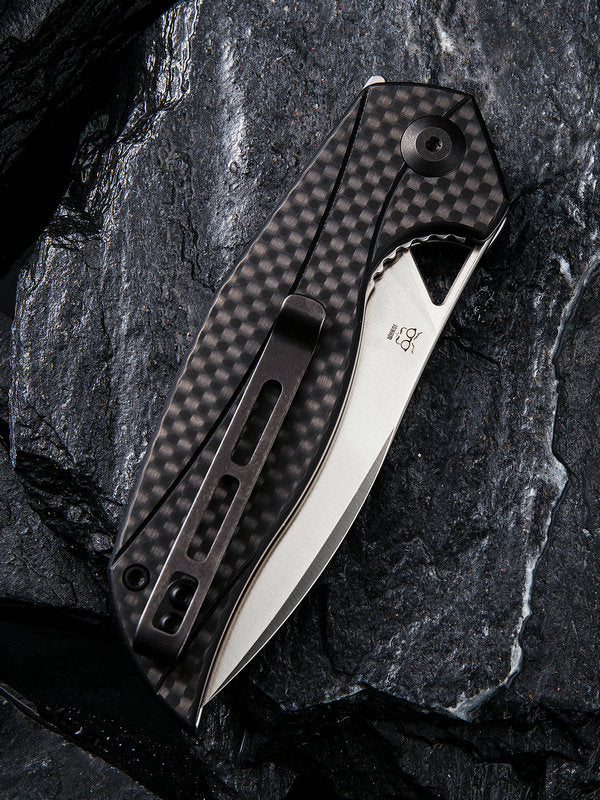 Civivi Elijah Isham Anthropos 3.25" D2 Black G10 Carbon Fiber Folding Knife C903C