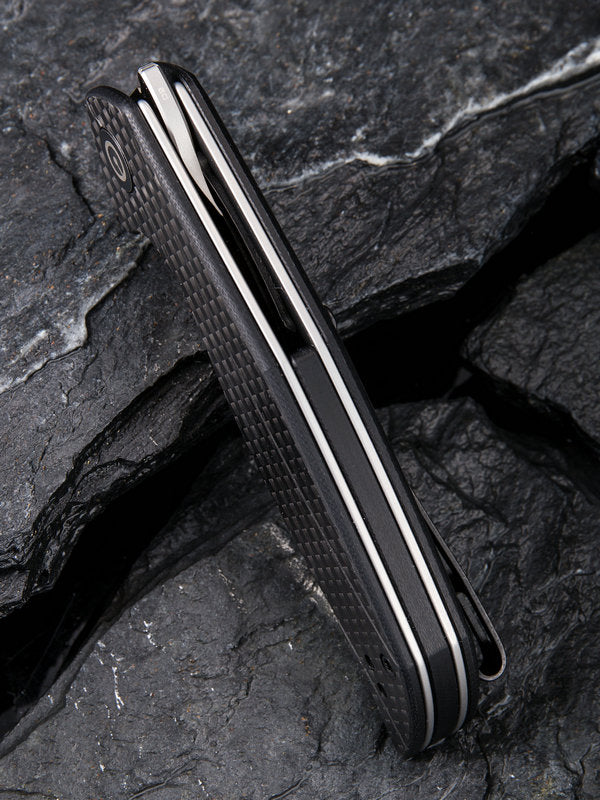 Civivi Elijah Isham Anthropos 3.25" D2 Black G10 Carbon Fiber Folding Knife C903C