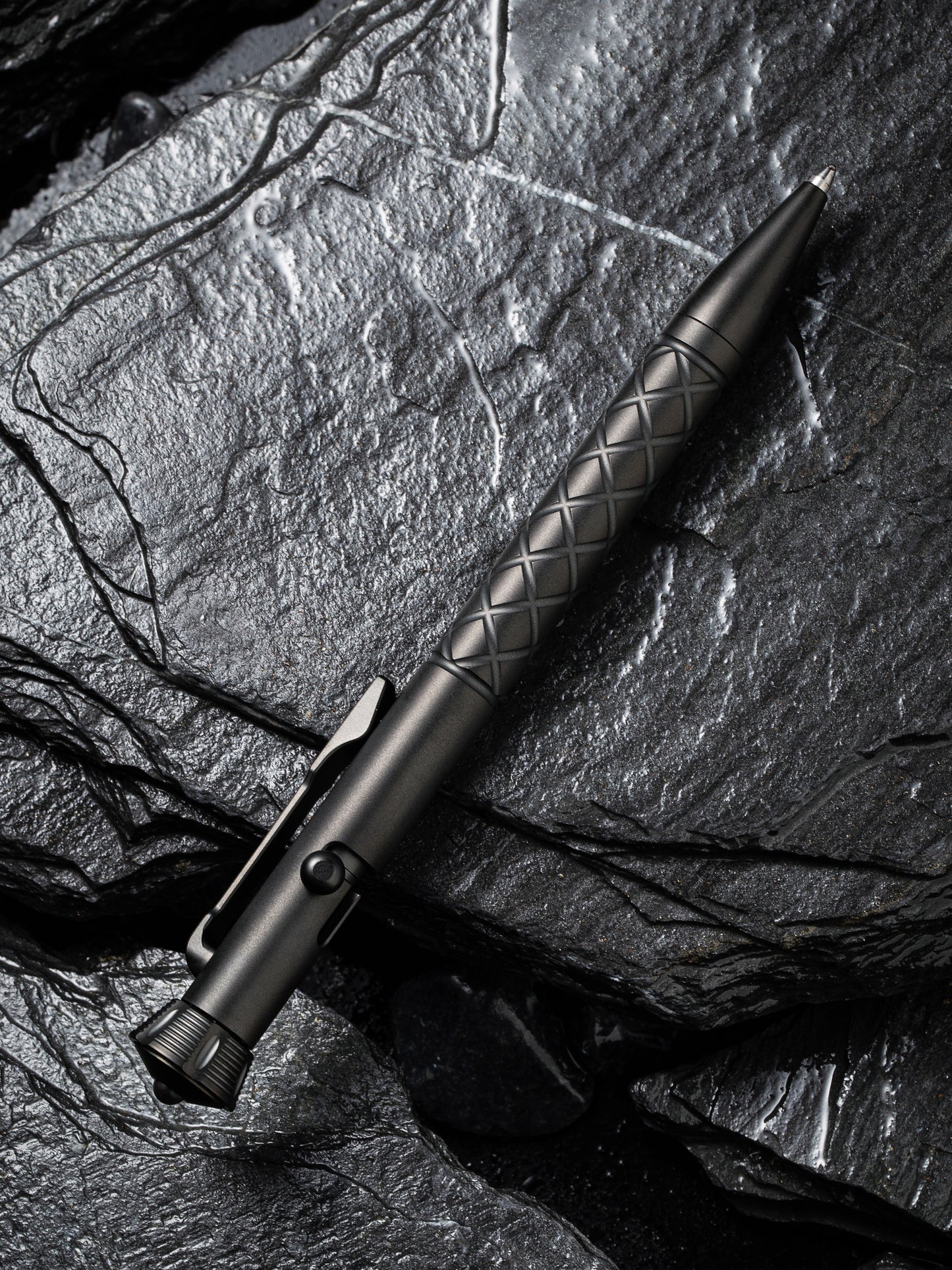 Civivi Coronet 5" Black Titanium Pen with Spinner Bearing Top CP-02B