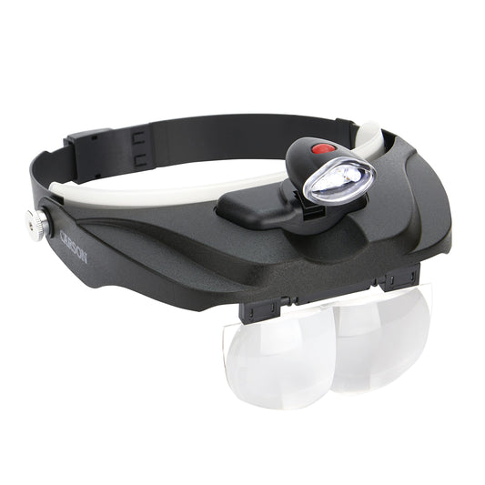 Carson PRO Series MagniVisor Deluxe Head-Worn LED Lighted Magnifier with 4 Lenses CP-60