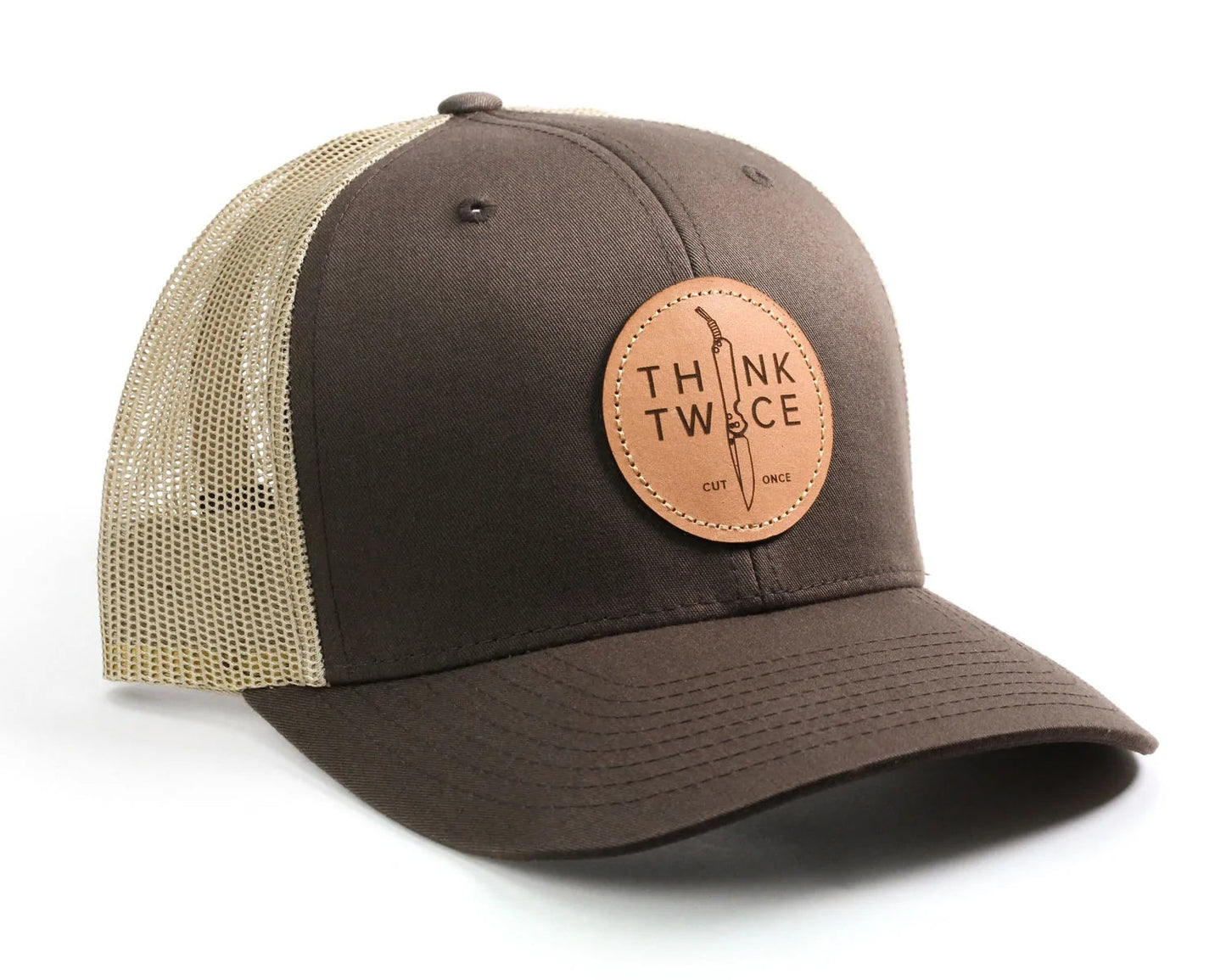 Chris Reeve CRK Think Twice Trucker Hat - Canvas/Mesh with Leather Patch