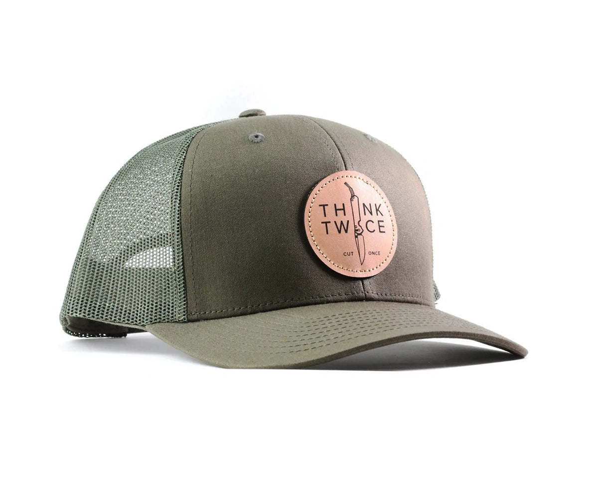 Chris Reeve CRK Think Twice Trucker Hat - Canvas/Mesh with Leather Patch
