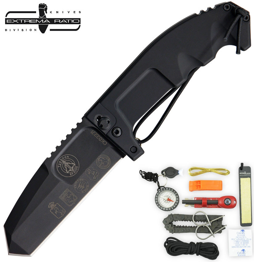 Extrema Ratio RAO AVIO 4.7" N690 Folding Knife with Sheath and Survival Kit