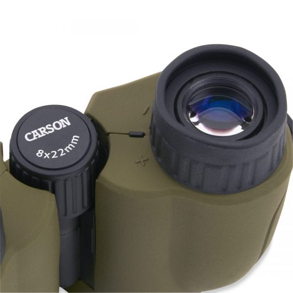 Carson Hornet 8x22mm Porro Prism Compact Lightweight Binoculars Olive Green HT-822