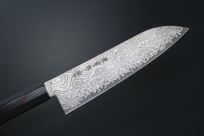 Kanetsune Namishibuki Santoku 7.09" 101-Layer Damascus San-Mai Kitchen Knife - Made in Japan KC-813