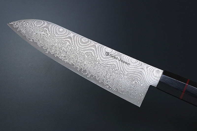 Kanetsune Namishibuki Santoku 7.09" 101-Layer Damascus San-Mai Kitchen Knife - Made in Japan KC-813