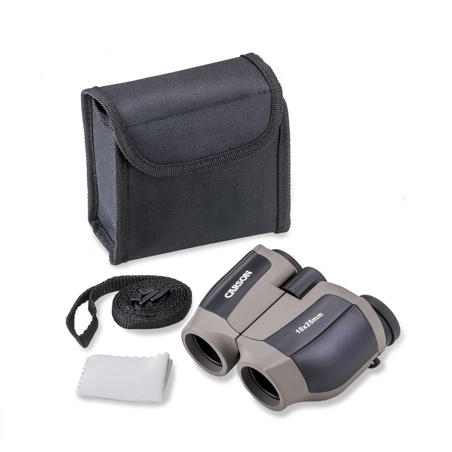 Carson ScoutPlus 10x25mm Porro Prism Compact Lightweight Binoculars JD-025