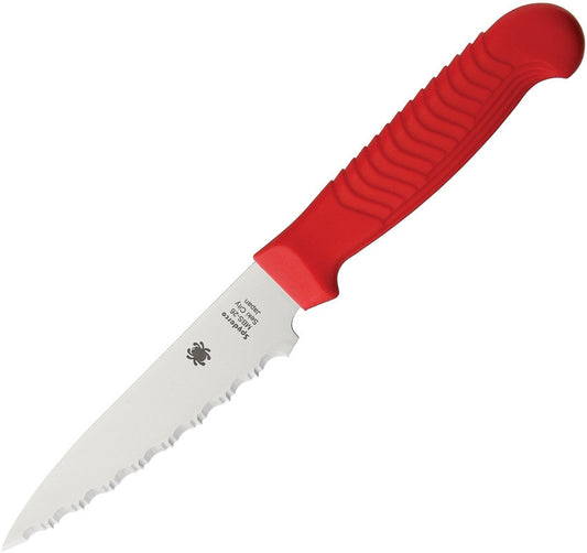 Spyderco 4" MBS-26 SpyderEdge Red Kitchen Paring Knife - Made in Japan - K05SRD