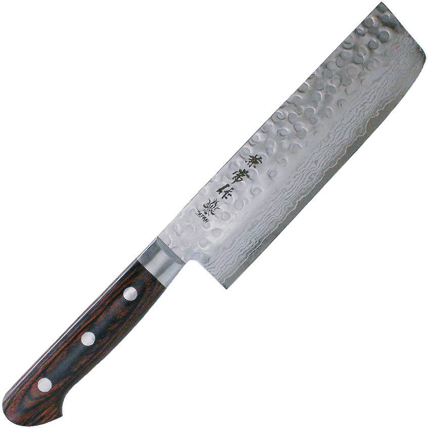 Kanetsune Classic Usubagata 6.29" VG-10/Damascus San-Mai Mahogany Kitchen Knife - Made in Japan KC-905
