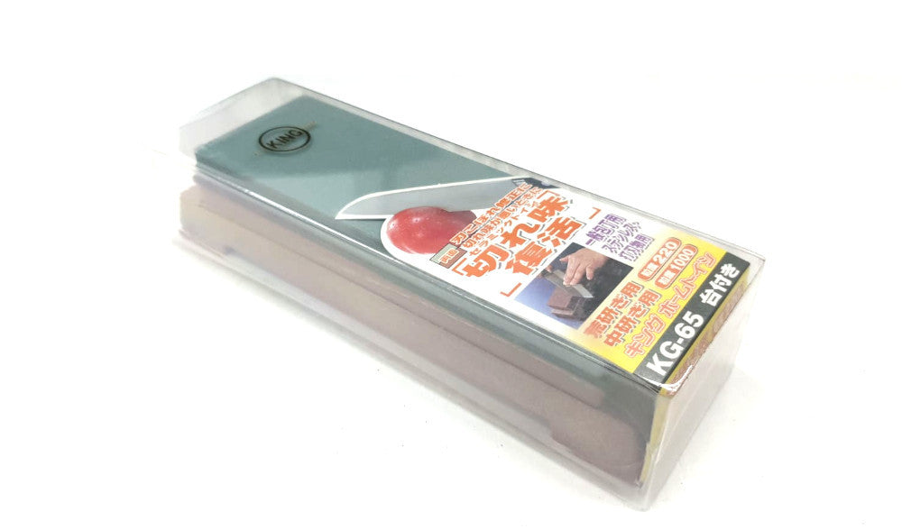 KING KG-65 220/1000 Grit Combination Japanese Whetstone Knife Sharpener with Base