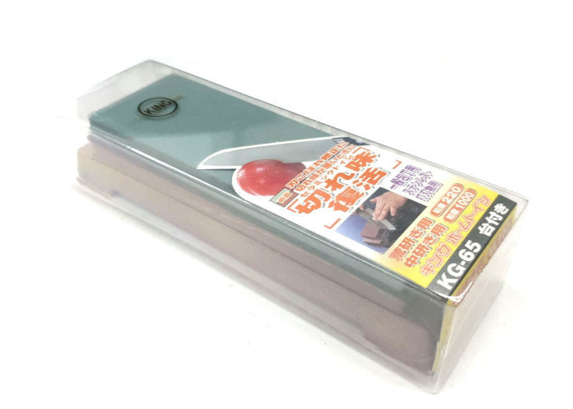 KING KG-65 220/1000 Grit Combination Japanese Whetstone Knife Sharpener with Base