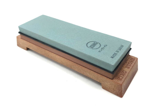 KING KG-65 220/1000 Grit Combination Japanese Whetstone Knife Sharpener with Base