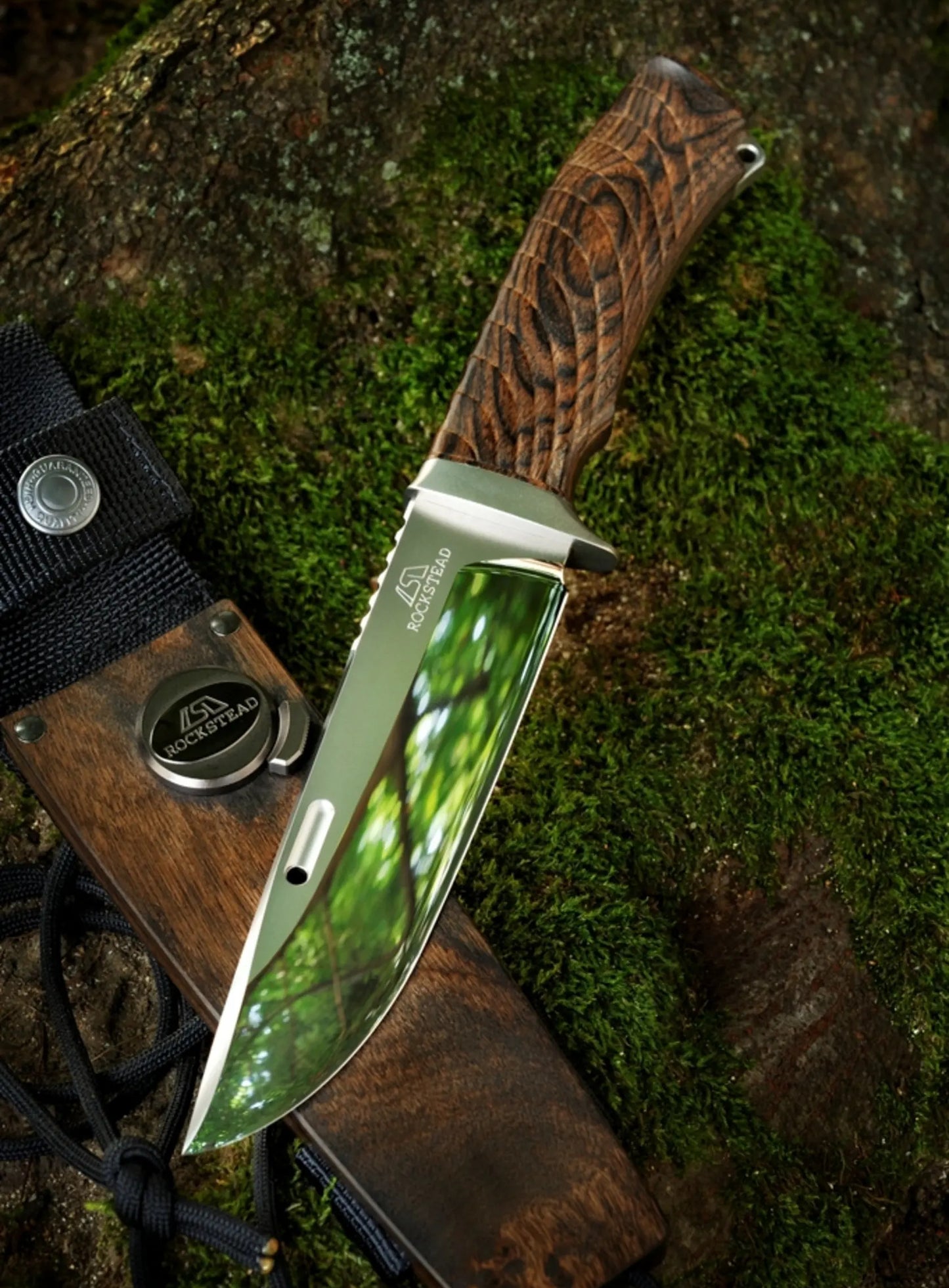 Rockstead KON-ZDP 5.24" Polished ZDP189 Wood Micarta Fixed Blade Knife